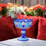 Minakari schaal op voetstuk (22 cm)